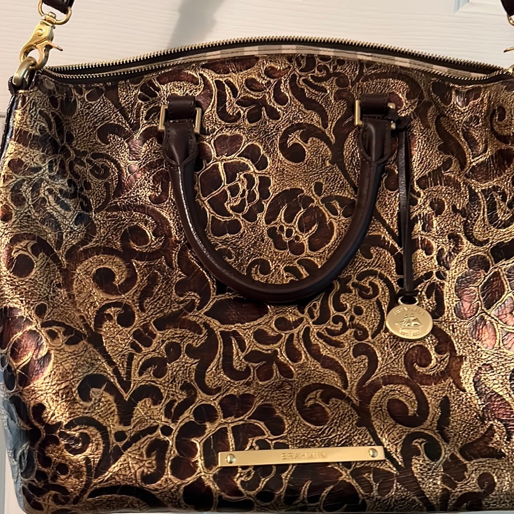 Brahmin bag.  Brown and gold.  Good condition . 13 wide by 12 tall